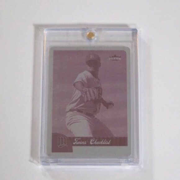 2007 Fleer Johan Santana 1/1 Magenta Printing Plate Twins Cy Young - Picture 1 of 2